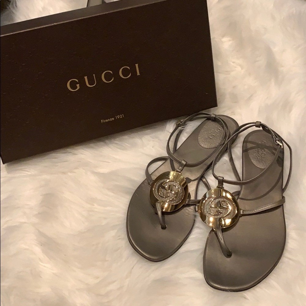 Gucci Metallic Sandals